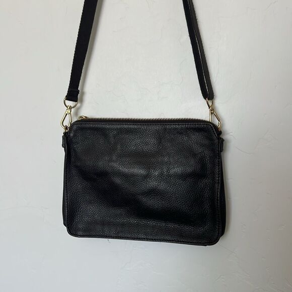 Tommy Hilfiger Satchel Handbag Faux Leather Gold Hardware Black - Picture 3 of 5